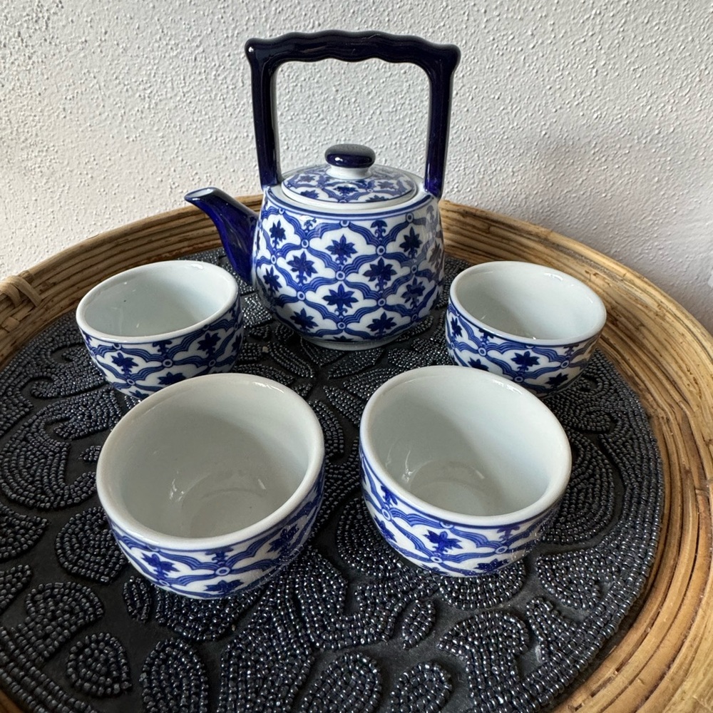 Bombay Co Blue & White Ceramic Tea Set